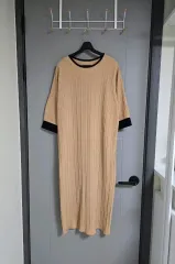バイカラー ロング丈ワンピース 新品