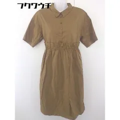 ◇ merlot メルロー ハーフボタン 半袖 膝下丈 ワンピース ブラウン レディース  【中古】 【1109210001018】のサムネイル