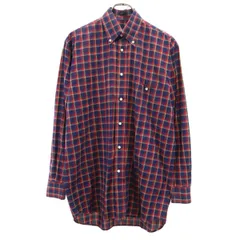 Dunhill ダンヒル イタリア製 チェック柄 長袖 ボタンダウンシャツ S ネイビー メンズ 古着