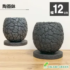 観葉植物 鉢 おしゃれ 陶器鉢 4号 デザイン陶器 ソーサー付 選べるカラー ブラック 黒 鉢植え 植木鉢 人気 誕生日 インテリア リビング 送料無料 [GA22-120SL/DB60]