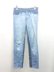 ◇ B:MING by BEAMS ストレッチ 切り返し 薄手 カジュアル オシャレ シンプル デニムパンツ サイズS ブルー レディース E  【1310130004588】