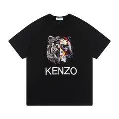 KENZOタイガーヘッド24SSヘビーデューティー刺繍タイガーヘッドレタリング ブラック 半袖Tシャツ