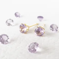 【JORIE】付けっぱなしOK‼️2月誕生石　ライトアメジスト　サージカルステンレス刻印　ピアスイヤリング対応　アガット、ノジェス、エテ、ヴァンドーム青山、4℃、天然石、金属アレルギー