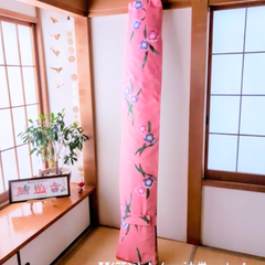 琴(箏)ゆたん　油単　カバー　　サーモンピンク地　花柄