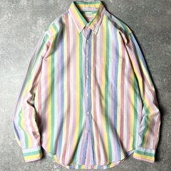70s 80s USA製 Brooks Brothers インディアン マドラス ストライプ 長袖 ボタンダウン シャツ L / 70年代 ビンテージ ブルックスブラザーズ