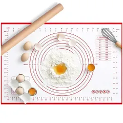 【特価セール】滑り止め 目盛り付き 耐熱 繰り返し使用可能 パン作りシリコンマット 製菓マット ベーキングマット 大きいサイズ 製菓道具 パンこねマット 40×60cm 調理台保護マット クッキングマット 収納便利 LOYELEY