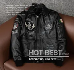 上質　メンズ　レザー　ジャケット　カウハイド　牛革　復刻40年代 アビエイタースタイル 豪華刺繍  レザージャケット