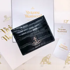 ラスト【最新作✨️高級感✨️】新品 ヴィヴィアン・ウエストウッド シンプル カードケース パスケース 定期入れ シルバーオーヴ ブラック BLACK ユニセックス