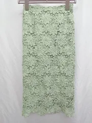 ◇ ⊂ N. Natural Beauty Basic エヌ 総レース 膝下丈 タイト スカート サイズM グリーン レディース P  【1409090040979】のサムネイル