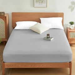 【人気商品】HEVUMYI ボックスシーツ クイーン 吸水速乾ベッドシーツ 160×200cm ベッドカバー 抗菌防臭カバー 洗える布団シーツ 敷き布団カバー 柔らかな触感 ライトグレー