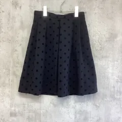 ROPE' PICNIC     ロペピクニック　　ひざ丈タック入りフレアスカート　黒×ドット柄　レディース　36サイズ
