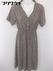 ◇ NICE CLAUP ナイスクラップ 総柄 半袖 ロング ワンピース サイズF ホワイト ベージュ レディース  【中古】 【1201100000641】