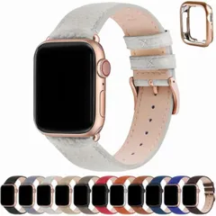 アップルウォッチ バンド ベルト （38mm 40mm 41mm、ミルクホワイト+ローズゴールドバックル）