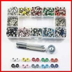 ハトメ 両面ハトメキット レザークラフト スタッズ 底鋲 打ち具セット カシメ 座金 ハトメ 両面ハトメの玉 両面頭 クラフト カシメセット 金具大容量 カラフル 10色 ランダム 400枚セット 穴あけポンチ 鳩目 真鍮 ZOYUBS 穴径5mm リベット