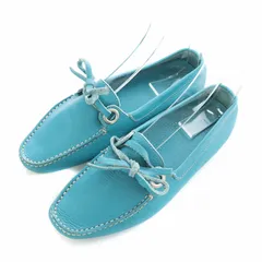 バリー BALLY ドライビングシューズ デッキ ラウンドトゥ レースアップ レザー 35 22.0cm 青 ブルー /AQ ■GY12のサムネイル