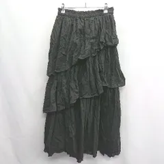 ◇ ⊂ JOURNAL STANDARD relume コットンボイル レイヤード ロング丈 フレア スカート サイズF ブラック レディース E  【1410100019557】