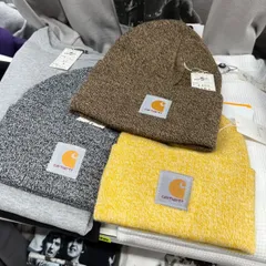 carharttカーハート●帽子　ニット帽　ニットキャップ　ミックスブラウン　ミックスイエロー