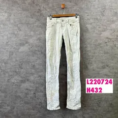 Levi's571 SLIM FIT ホワイト ジップフライ スリム デニムジーンズパンツ W26L32 実寸W25in 赤タブ 10571-0038 USA 海外輸入 古着 L220724-H432
