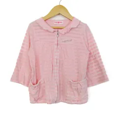 メゾピアノ ブルゾン ジャケット アウター 七分袖 キッズ 女の子用 120サイズ ピンク Mezzo Piano 【中古】