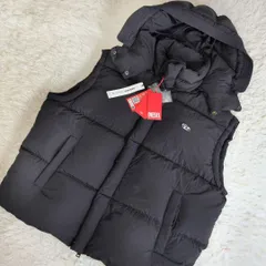 希少56サイズ×未使用✨️DIESEL ディーゼル W-ROLFYS-SL　 ダウンベスト 定価約63,000円 フード付き　取り外し可 近年モデル　23〜24年 2way ダウンジャケット　ジレ　ノースリーブ ダックダウン メンズ 大きいサイズ Dロゴ