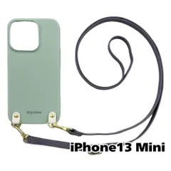 【新品未使用】iPhone13 mini TPU カバー(くすみグリーン/アッシュラベンダー)myones シリコン 斜めがけスマホショルダー zmyones002-ps1-st24-iphone13mini-gr-asla