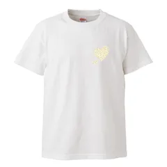 Tシャツ メンズ 半袖 白 ホワイト ヒョウ柄 豹柄 レオパード アニマル かわいい 可愛い 淡い おしゃれ ハート イエロー ウッドグリーン(WOOD GREEN)