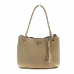 トリーバーチ TORY BURCH トートバッグ ハンド レザー シボ革 タッセル ロゴ ベージュ 10005416 ■GY18 /MQ