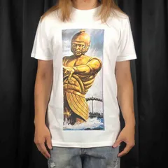 オリジナル Tシャツ ビッグ プリント 昭和レトロ ビンテージ 黄金 巨人 魔神 モンスター タロス Tシャツ S M L XL タイト ジャスト 大きい ビッグ オーバーサイズ メンズ レディース ユニセックス ピンククリーム