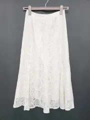 ◇ NATURAL BEAUTY BASIC レース ロング マーメイド スカート サイズS ホワイト レディース P  【1407100033928】