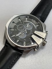 美品 ディーゼル DZ-4537 ブラック クロノグラフ メンズ腕時計 動作 