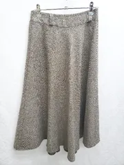 ◇ CECIL McBEE セシルマクビー 膝下丈 フレア スカート サイズF ダークブラウン ホワイト系 レディース P  【1407100012176】のサムネイル