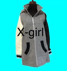 X-girl スタジャン 緑色 ベージュ - メルカリ