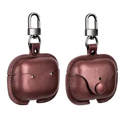 YAODLE AirPods Pro ケース 第2世代 (2023/2022) エアーポッズプロ ケース 本革 イタリアンレザー エアーポッズプロ用 カバー 高級 本革 PU革 全面保護 耐衝撃 ワイヤレス充電対応 前面LEDランプが見(ダークブラウン)