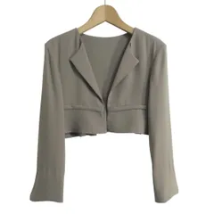 美品 FOXEY NEW YORK フォクシーニューヨーク カーディガン レディボレロ バックリボン 七分袖 ショート丈 グレー サイズ40 レディースのサムネイル