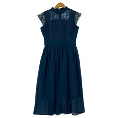 Andemiu アンデミュウ 異素材切替ワンピース sizeS/ブルー