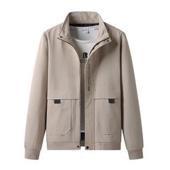 新品 ジャケット メンズ 薄手 ライトジャケット スタンドカラー ジップアップ 立ち襟 秋服 カジュアルジャケット kkklel