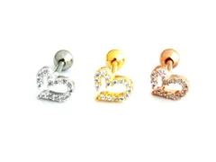 １６Ｇキラリオープンハート ボディピアス 軟骨ピアス 片耳ピアス