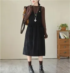 新品 2026新作 個性派　ジャンパースカート レディース サロペット スカート ワンピース コーデュロイ キャミワンピース ワンピース ノースリーブ 春 秋 冬 ジャンスカ 大人 無地 大きいサイズ 体型カバー ゆったり シンプル カジュアル