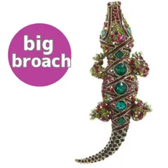 ブローチ 女性 クリスタル 大きなワニ アニマル 高級 ジュエリー ラインストーン ピンバッジ レディース ニット 大きい シンプル アンティーク風 おしゃれ ゴールド シルバー エメラルド 正規品 入学式 星月音符 猫 スワロフスキー 動物  バッグ ニット