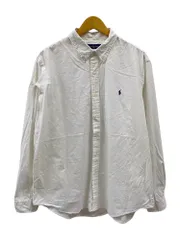 RALPH LAUREN (ラルフローレン) 長袖シャツ ボタンダウン BD 無地 XXL ホワイト 白 メンズ/078