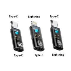 半透明 LED アダプター PD3.1 240W Type-C to Type-C 40Gbps 8K データ転送 映像出力 充電 TypeC to Lightning USB2.0 35W ライトニング to タイプC 480Mbps 変換 コネクター