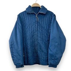 【フォロワー様クーポン配布中！】vintage ヴィンテージ  ビンテージ 70s 70年代 涙タロン 中綿 キルティング ジャケット ブルゾン ジップアップ ネイビー 輸入古着 海外古着 US古着 メンズ【S77】