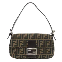 FENDI フェンディ ズッカ柄 マンマバケット 26424 ショルダーバッグ キャンバス/レザー ブラウン【中古】 レディース