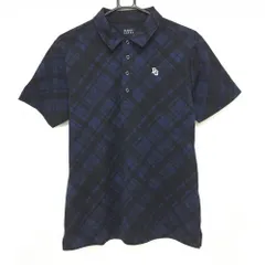 【超美品】パーリーゲイツ 半袖ポロシャツ ネイビー×黒 チェック メンズ 5(L) ゴルフウェア 2024年モデル PEARLY GATES