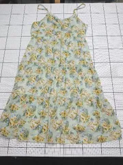 ◇ ⊂ axes femme アクシーズファム 花柄入り ノースリーブ 膝下丈 ワンピース サイズM ライトグリーン系 レディース E  【1508060019578】