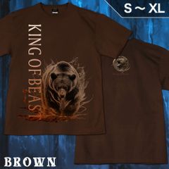 GENJU キッズ～S、M、L、XLサイズ 熊 ベア アニマル メンズ クール かっこいい Tシャツ 半袖 King of Beast