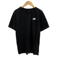 ナイキ NIKE THE NIKE TEE Tシャツ カットソー 半袖 ラウンドネック ロゴ刺繡 S 黒 ブラック 白 ホワイト /YS17
