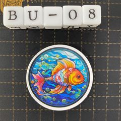 방수 스티커 사카나 해양 생물 스테인드 글라스 풍 BU-8