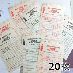 236・R-1113　ヴンテージ　コカコーラ　伝票 　10組　20枚　1950年代　ジャンクジャーナル　紙もの　ハンドメイド　古い紙　スクラップ　コラージュ　海外　レア　コレクション　素材