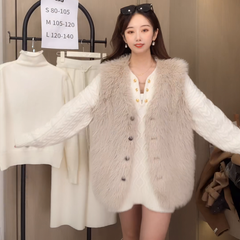 ファーベスト レディース 毛皮ベスト フェイクファー ジレ 冬 もこもこ 韓国